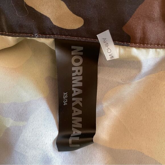 Norma Kamali Oversized Bf Shirt Flared Mini Dress Camo Revolve XS - Picture 8 of 8